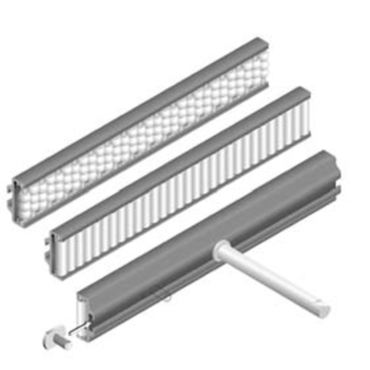 Roller guides flexible module for straight and curved sections